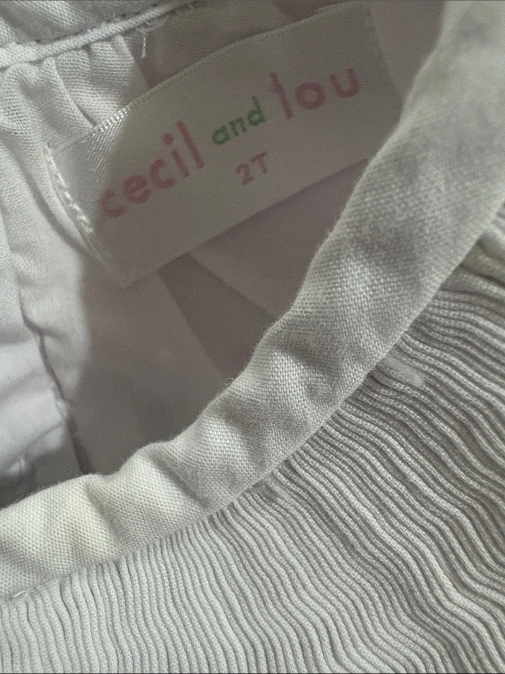 Cecil and Lou White Smocked Long-Sleeve Kids  Top with Pink Detail